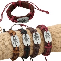 weed-casual-handmade-woven-vintage-woven-charm-brown-genuine-leather-women-bracelets-men-jewelry